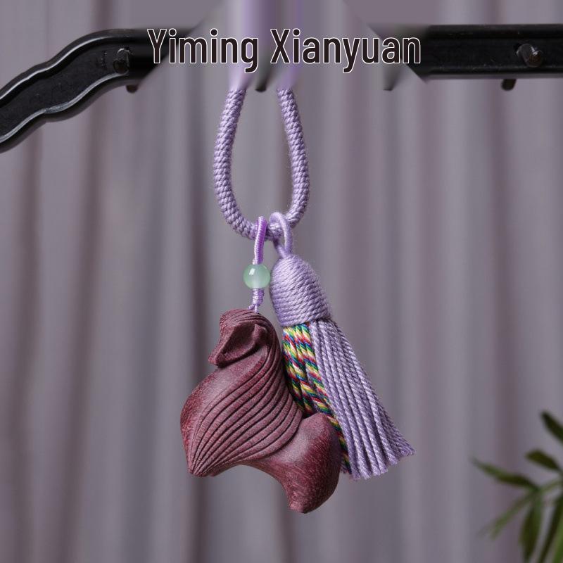 Blood Cypress Zodiac Horse Violet Wood Pendant Keychain