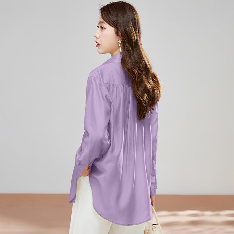 Summer Sunscreen Shirt Long Sleeve Ice Silk Breathable Top Women's Loose Shirt Thin