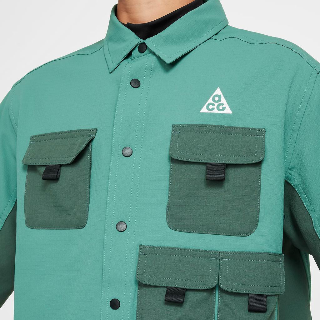 Nike ACG Devastation Trail Jedno knoflíkové Pohodlné Ležérní Sportovní Dlouhý rukáv Dětské topy Pobřežní modrá Zelená-Vintage černá FN9220-361