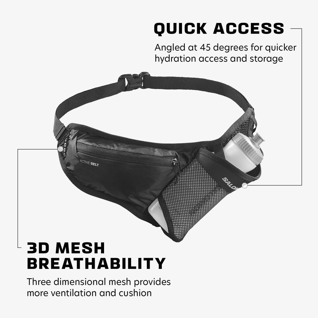 SALOMON Drikkeflaske Sammenleggbar Pakk Bærbar Vannflaske AKTIVT BELTE 3D-FLASKE LC2179000 One Size SVART