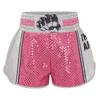 Boxershorts für Kinder (Jungen und Mädchen) mit elastischem Bund, glänzenden Pailletten, Farbblockmuster und Seitenschlitzen