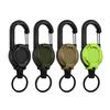 1/4Pcs Retractable Keychain with 60CM Steel Cord Heavy Duty Carabiner Badge Reel ID Holder Extendable Camping Hiking Hanging Buckle Keyring