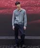 SENTAIR Damaged Cable Henley Neck Knit_Gray