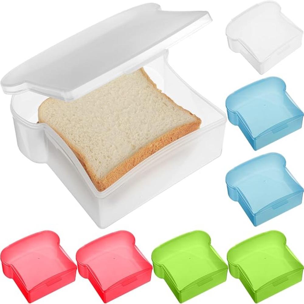 Reusable Sandwich Case Plastic Sandwich Packaging Box Toast Shape Sandwich Storage Box Picnic