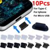 10-1Pcs USB C Anti Dust Plugs Type-C Charging Port Dust Cover for Iphone 15 Samsung Xiaomi Phone Anti-dust Dust Plug Cover Cap