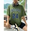 Women Streetwear Number 24 Print Round-Neck Fashion Short Sleeve T-Shirt Summer Baseball