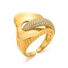 Luxenter Ring In Metal Alloy and Multi-colored Cubic Zirconia Finished In 18 Carat Yellow Gold - Baldlal