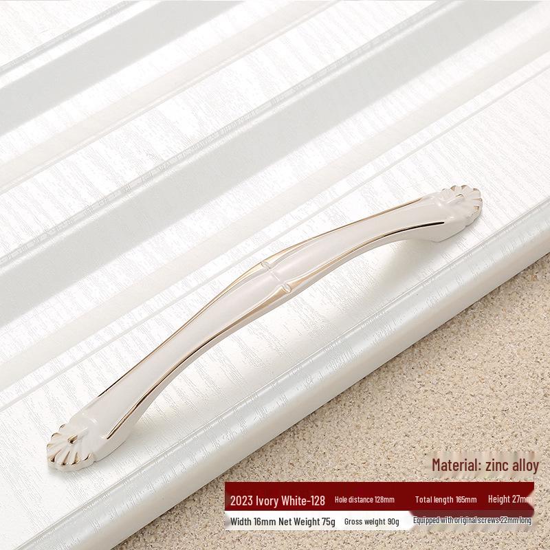 Ivory White Zinc Alloy Minimalist Round Pull Handle for Cabinets and Drawers