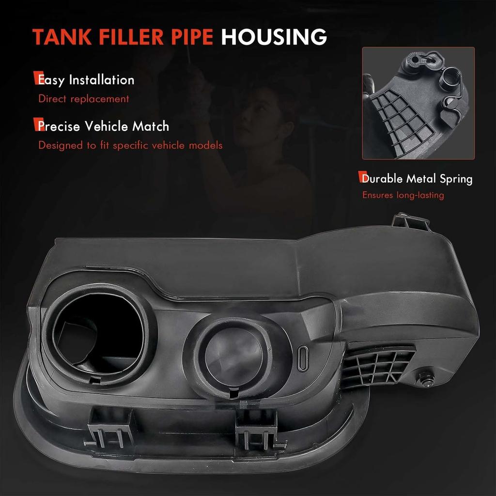 84745944 Fuel Tank Filler Pipe Housing Fit For Chevy Silverado 1500 -2025 Only Fit Chevrolet Gas 6.6 FT Bed, Gas Cap Fuel Door Pocket Assembly W/Fuel