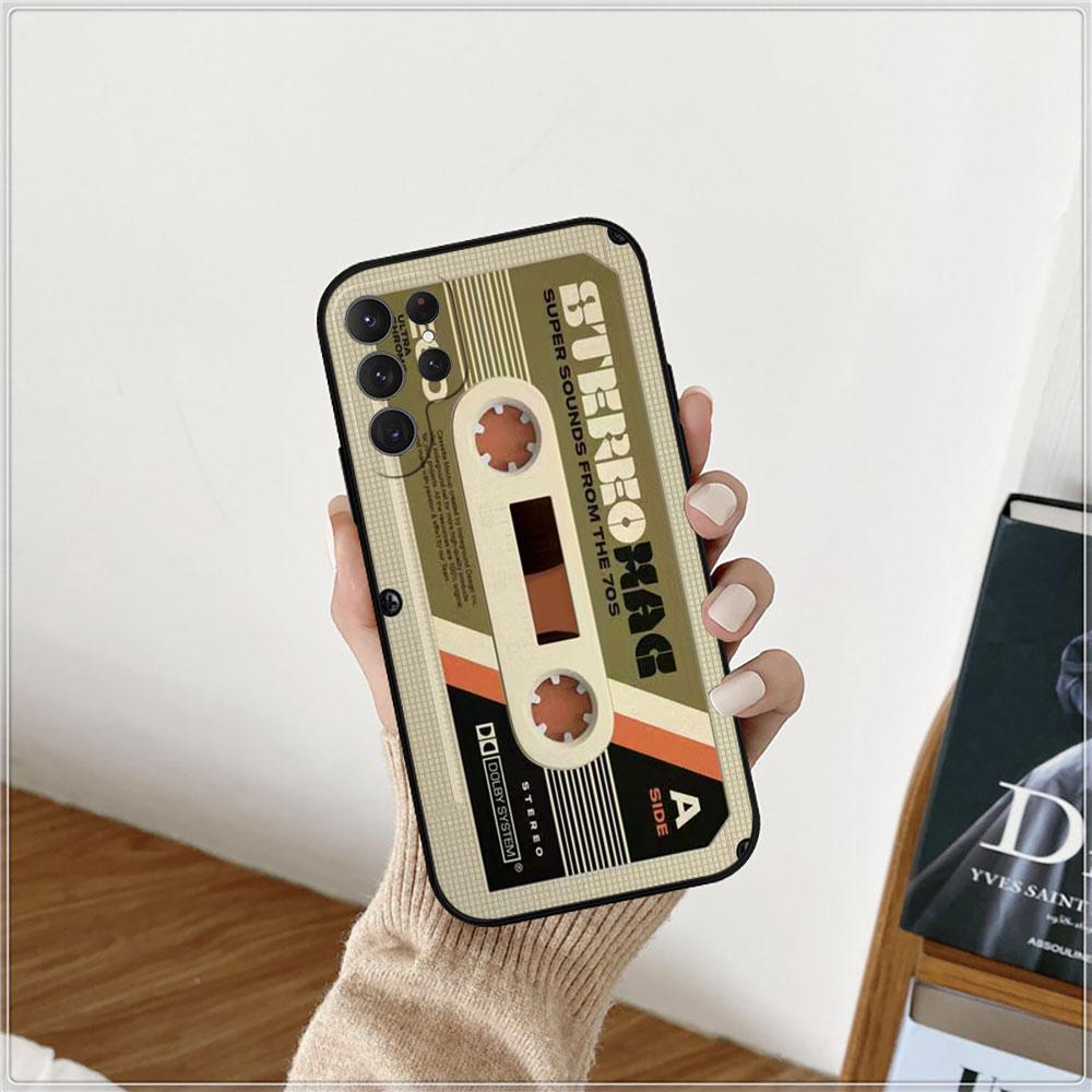 Magnetic Radio tape Cassette Phone Case For Samsung Galaxy S24 Case S22 S21 S20 S23 Ultra Fe S10 S9 S8 Plus 4G 5G Silicone Cover