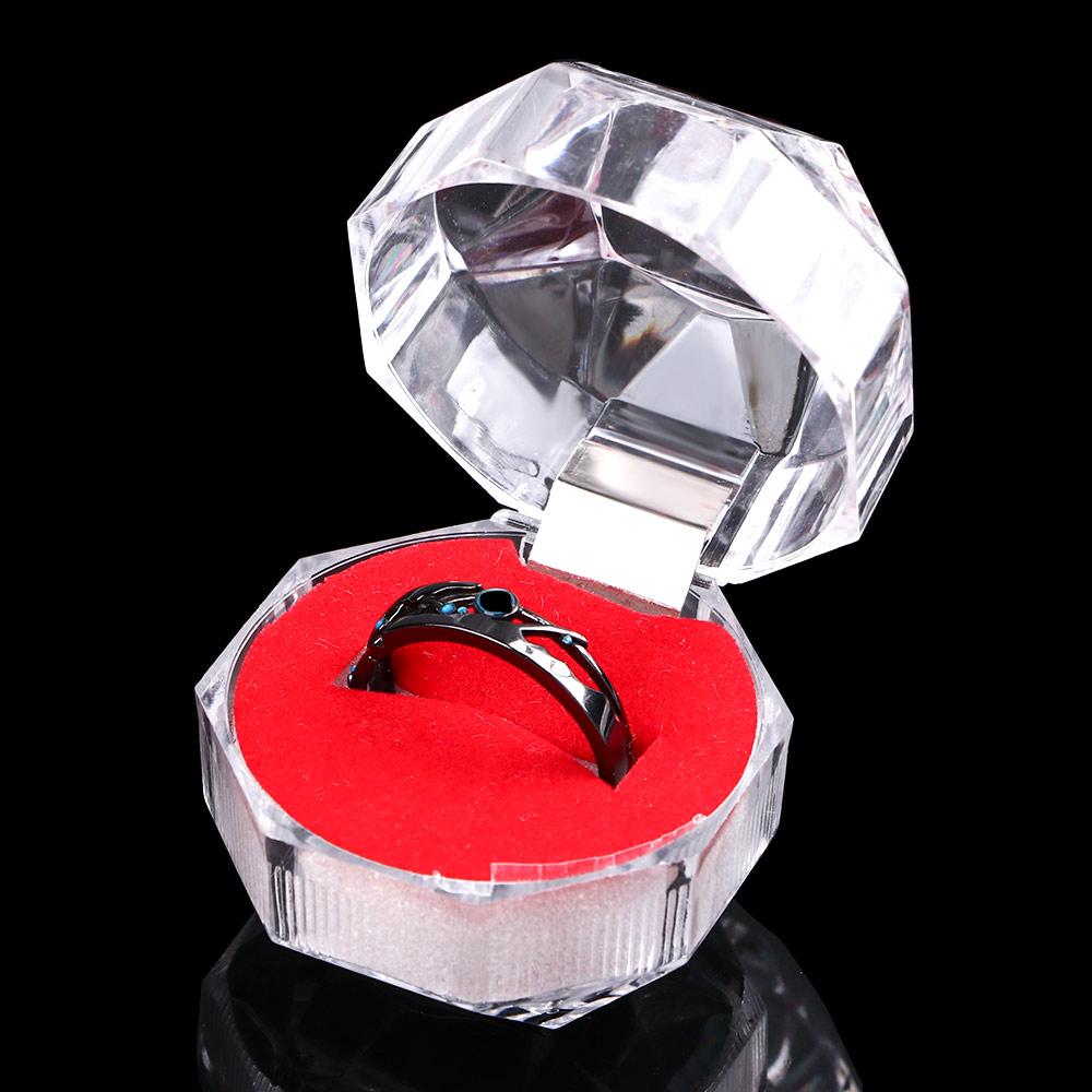 

Fashion Earrings Boxes Transparent Octagonal Ring Box Jewelry Boxes Necklace Gift белый