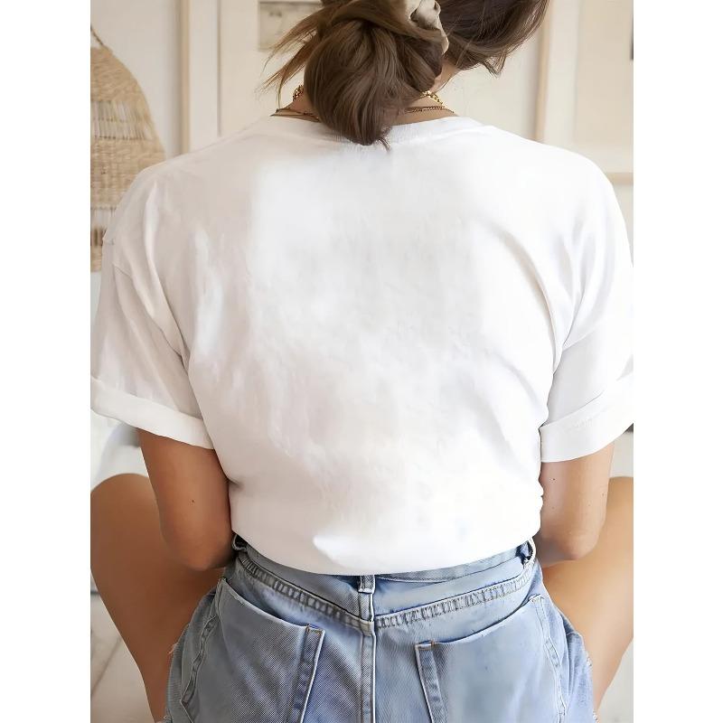 European Sizes Women'S Funny "Who Ties Your Shoelaces" Saying T-Shirt - Cute Cartoon Mouse & Stars Design, Soft Round Neck Short Sleeve Casual Top