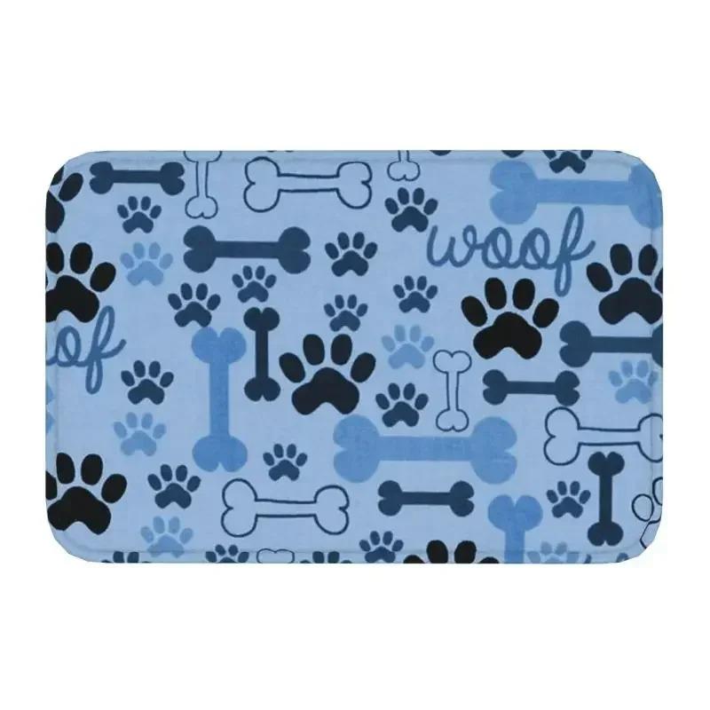 Colorful Dog Paw Pattern Welcome Entrance Door Mat Non Slip Rugs for Bedroom Decor Home Living Room Decoration Kitchen Floor Mat