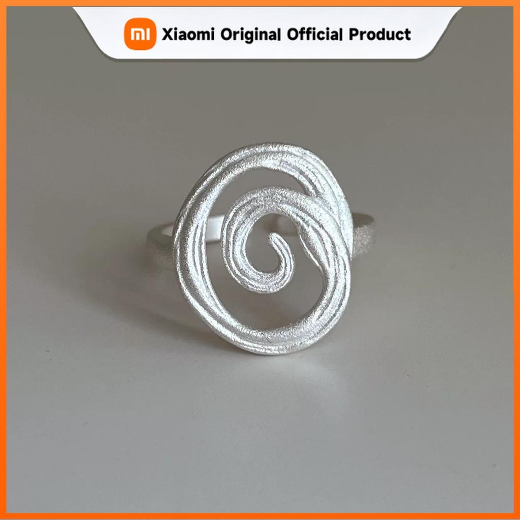 Xiaomi 925 Sterling Silver Rings For Women Geometric Fine Jewelry Finger Adjustable Cross Lines Ring For Party Birthday Gift