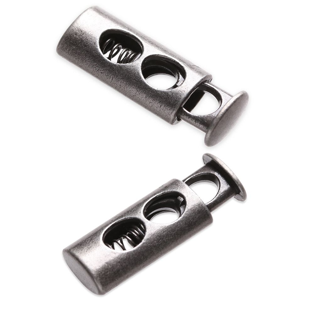 Apparel Shoelace Sportswear Double Hole Stoppers DIY Metal Clamp Lock Toggle Stopper Cord