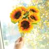 Shengshi Taibao Sunflower Artificial Flower Bouquet Fake Flowers Floral Arrangement Sunflower Handheld Silk Flowers Photography Props Set of 5