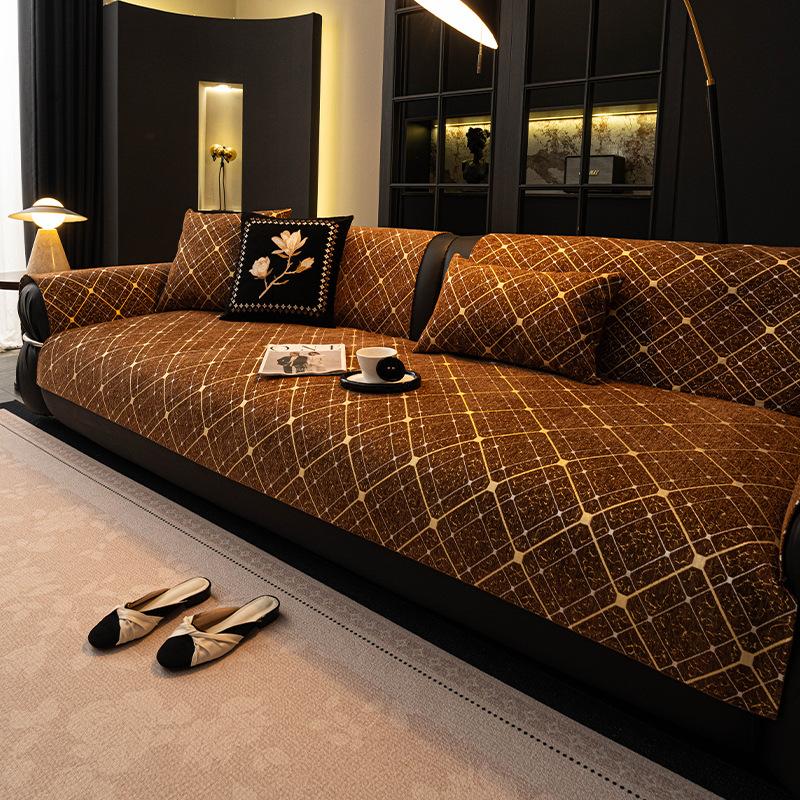 Chenille Sofa Cover Simple Four Season Universal Non Slip Comfortable Sofa Cushion Living Room Decoration Soft Cover Cloth Towel