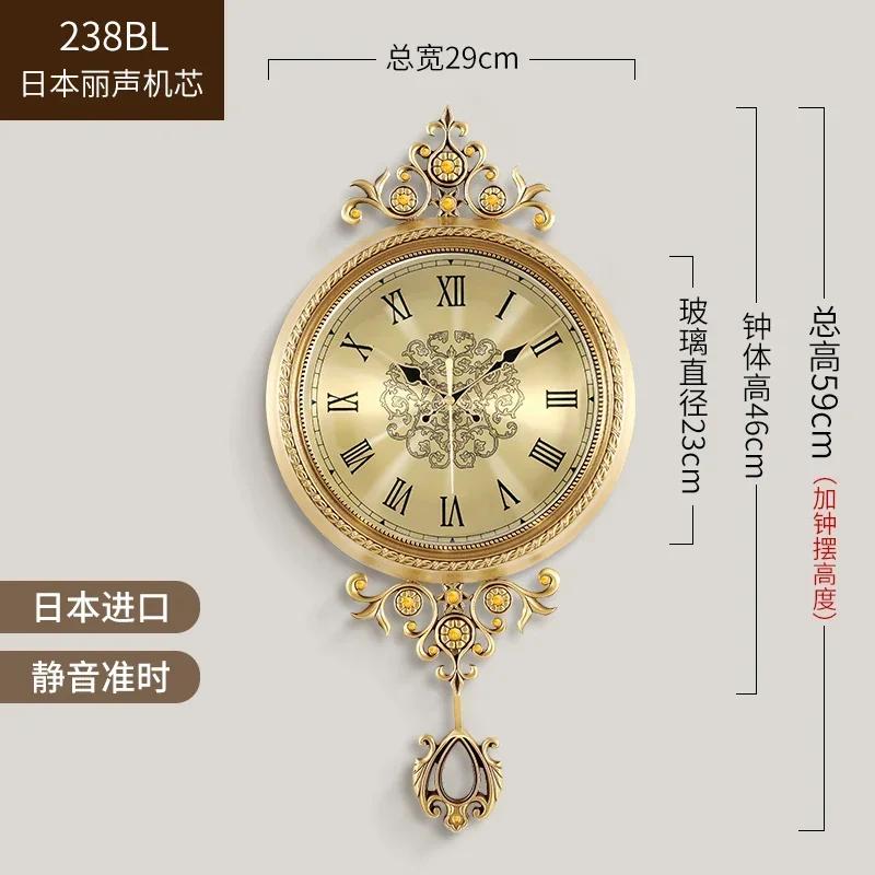 Funky Big Size Wall Clocks Hands Unique Living Desk Golden Wall Clocks Pendulum Modern Horloge Murale Luxury Design TY140YM1C2B2