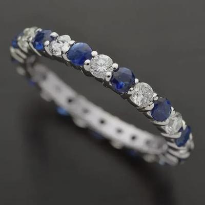 Hecheng Modischer Damenring mit blauem Zirkon-Pavé - Schmuck im europäischen und amerikanischen Stil.