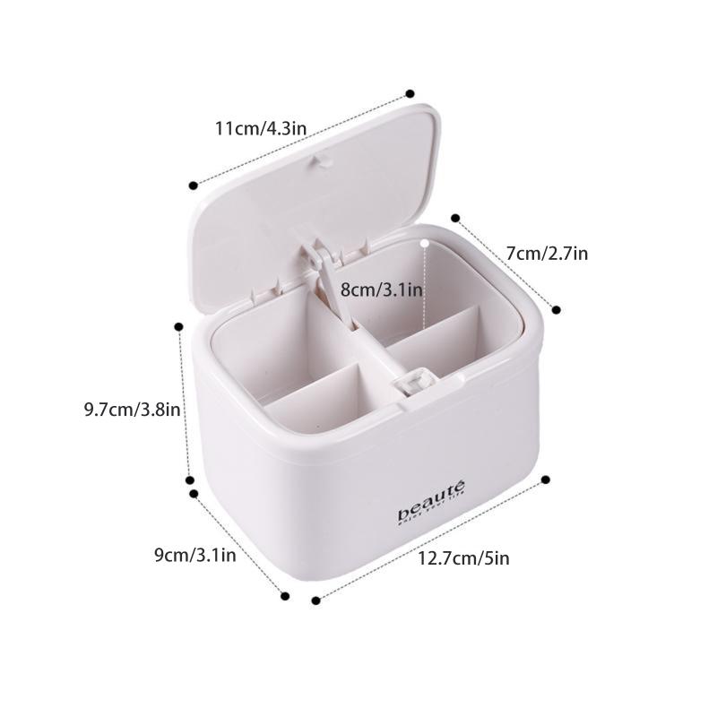 

Automatic Pops Up Lift No-drill Cotton Swab And Makeup Cotton Dispenser Hair Accessories And Hair Tie Desktop Storage Box белый