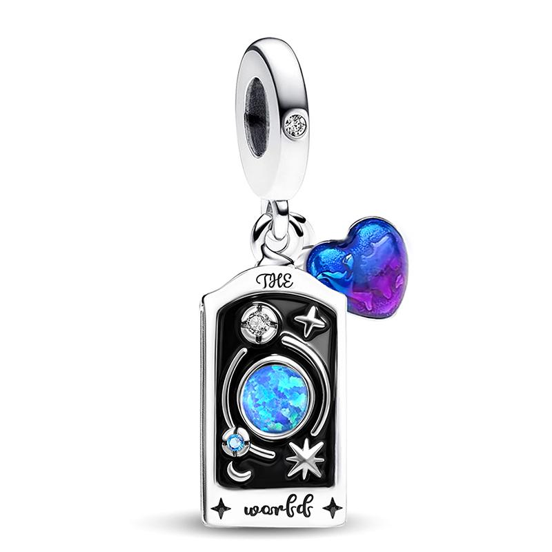 

925 Silver Mysterious Fashion Tarot Card Series Charms Beads Fit Original Pan Bracelets Bangles Fine Jewelry Gift