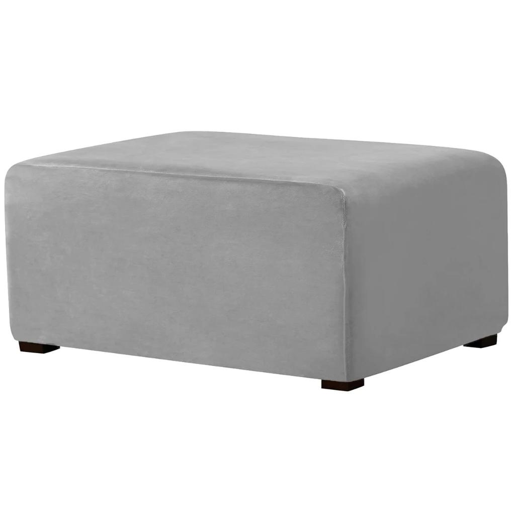 4 Szie Real Velvet Form Stretch Rectangle Folding Storage Covers Ottoman Washable Removable Footstool Protect Slipcovers