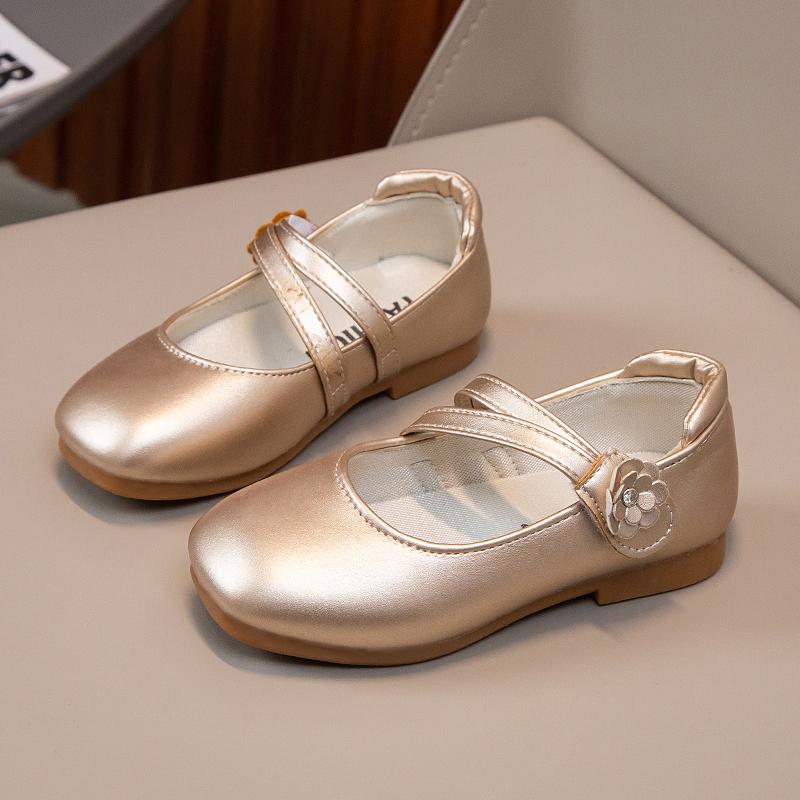 Girls Leather Shoes for Wedding Party Princess Kids Flats with Flowers Sweet Soft Classic Spring Autumn Children School Shoes