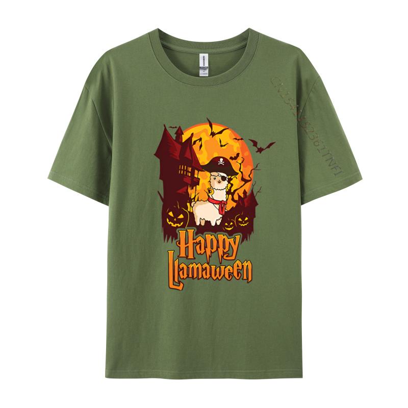 Happy Llamaween Llama Halloween Happy Tshirt Hiphop T Shirts Punk Tshirts For Unisex Top Quality Fashion Print Tees
