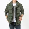 Spring and Autumn Jacket Outdoor Mountaineering Sportswear Removable Sleeve Hooded Multi-Pocket Loose Jacket Men