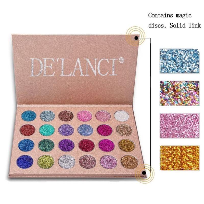DE'LANCI - 24 Colors Pressed Glitter Eyeshadow Palette