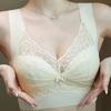 Plus Size Wireless Underwire Lace Sports Bra Push-Up Thin Fixed Cup Camisole Style Bra