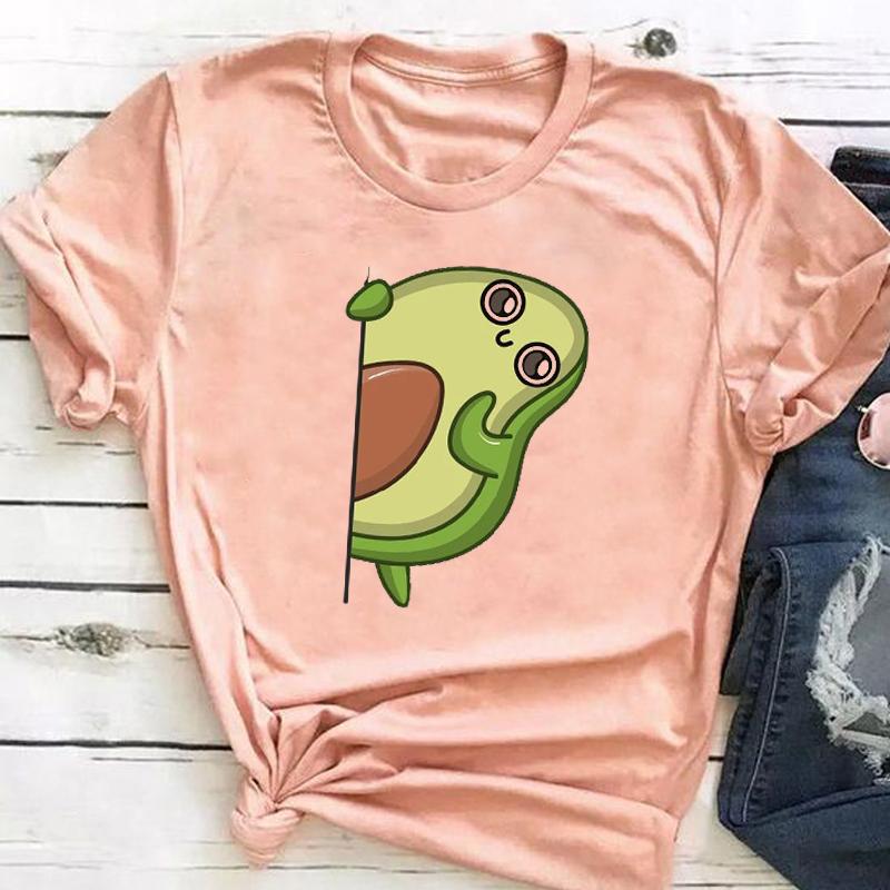 (Asian Size ) Graphic Tee Avocado Love Style Clothing Summer Sweet Trend  Print Female T Top Casual Short Sleeve Women Fashion T-shirt