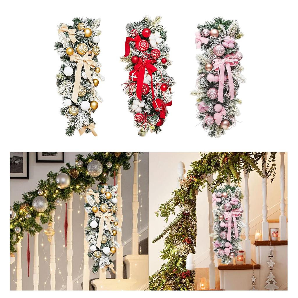 Lighted Christmas Wreath Teardrop Swag Artificial Garland Indoor Outdoor Holiday Decor for Home