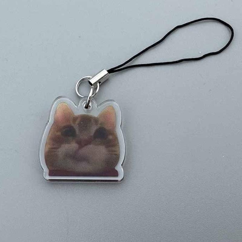 Portachiavi Gatto Adorabile Gatto Felice Banana Cat Catena per Cellulare Piccolo Ciondolo Laccetto per Telefono Gioielli per Bambini e Adolescenti