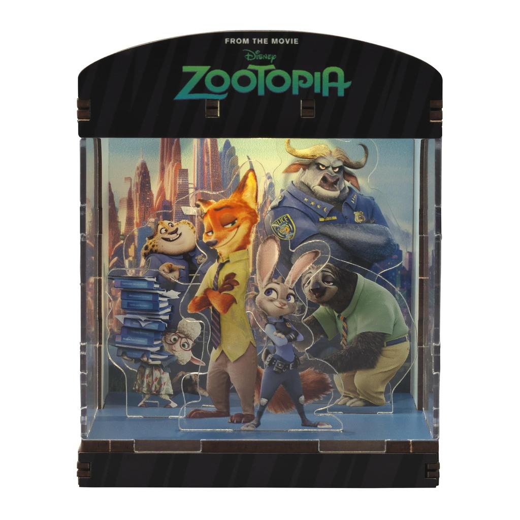 Yanoman HAKOBEYA Interior Kit Disney Zootopia Assembly Kit with LED Light Unit Mini Interior Finished Size x x Light-Up (approx. H9.5 W7.5 D6cm)