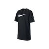 Nike Sportswear Swoosh Vintage Style Solid Color Breathable Short Sleeve Dress Women Dresses Black CJ3830-010