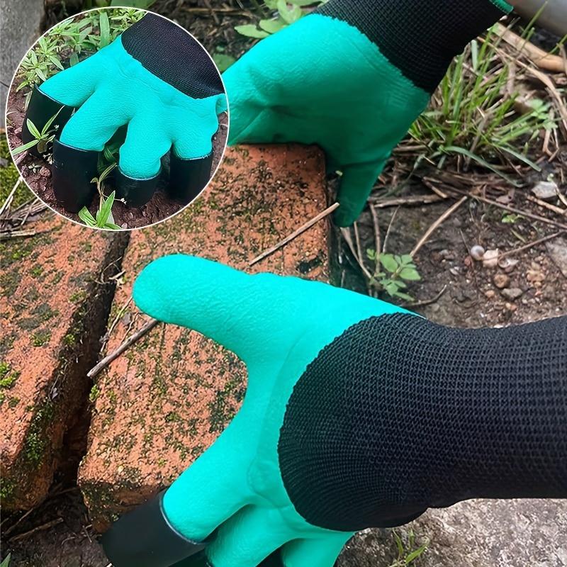 Garden Gloves with Claws for Digging and Planting - Pair, Puncture-Proof Latex Gardening Gloves,Suitable for Flower and Vegetable Gardening