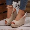 Fashion Ladies Shoes 2025 New Peep Toe Women's Sandals Fashion Buckle Strap Casual Shallow Best Seller Comfortable Wedge Sandals Zapatos
