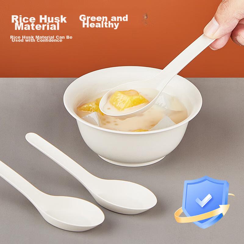 YOUAO Disposable Spoons [50 Pieces], Thickened Soup Spoons, Dining Spoons, Dessert Spoons, Takeout Packaging Spoons, Food-Grade Wholesale
