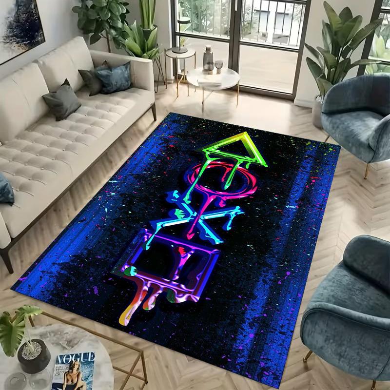 Tecknad Spelare Spelkontroll Matta För Vardagsrum Halkfri Sal Soffa Stor Yta Matta Sovrum Barnlekrum Golvmatta