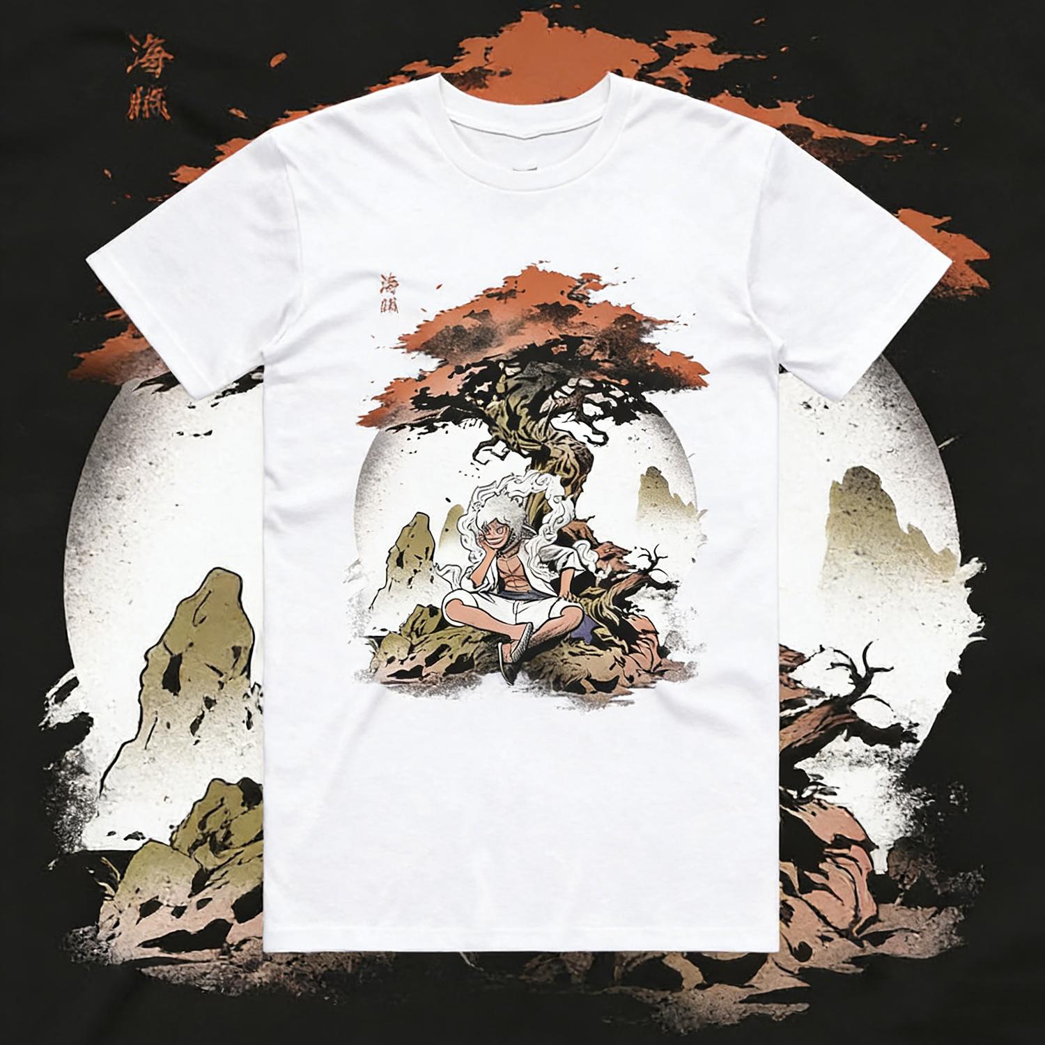 

Summer 2026 One Piece Munchie D Luffy Fifth Nikka Zen Breeze 100 Cotton Printed Loose Tshirt for Unisex and Women Y2k S