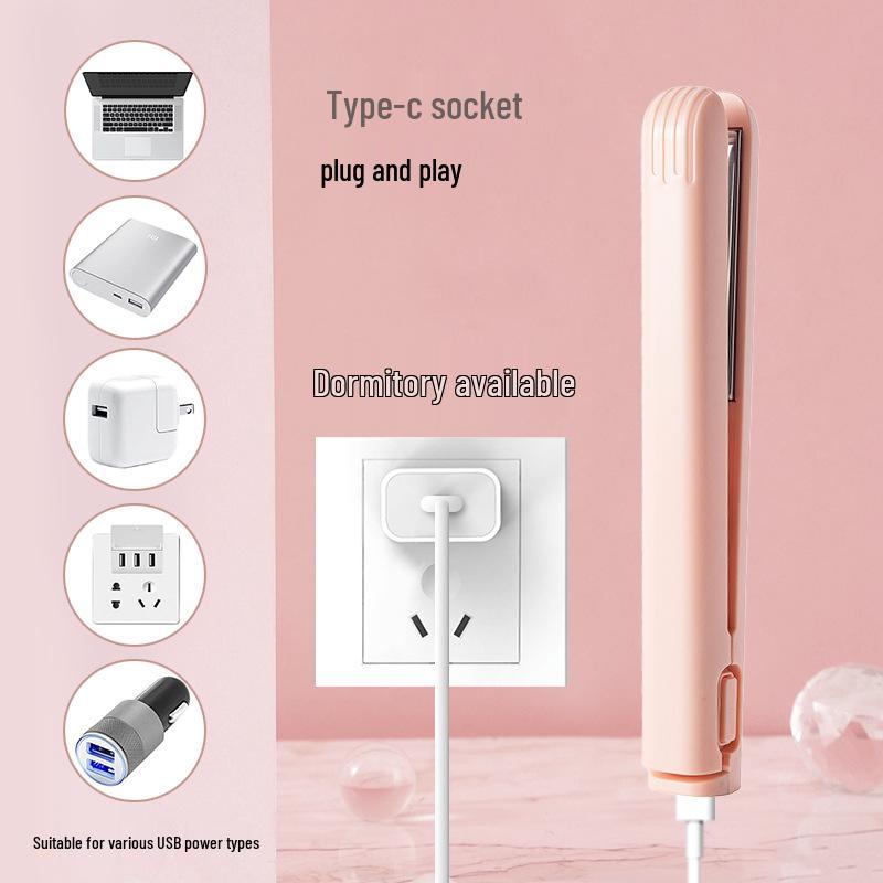 USB Mini Dual-Use Hair Iron: Wireless, Non-Rechargeable, Low Power