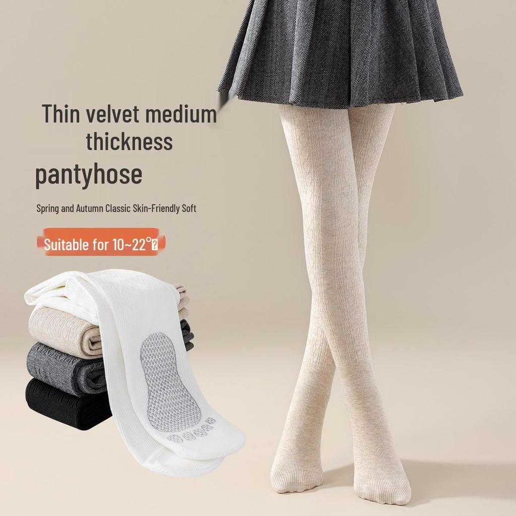 Girls' Thin Fleece Dance Tights: Warm, Thickened White Pantyhose for Autumn/Winter