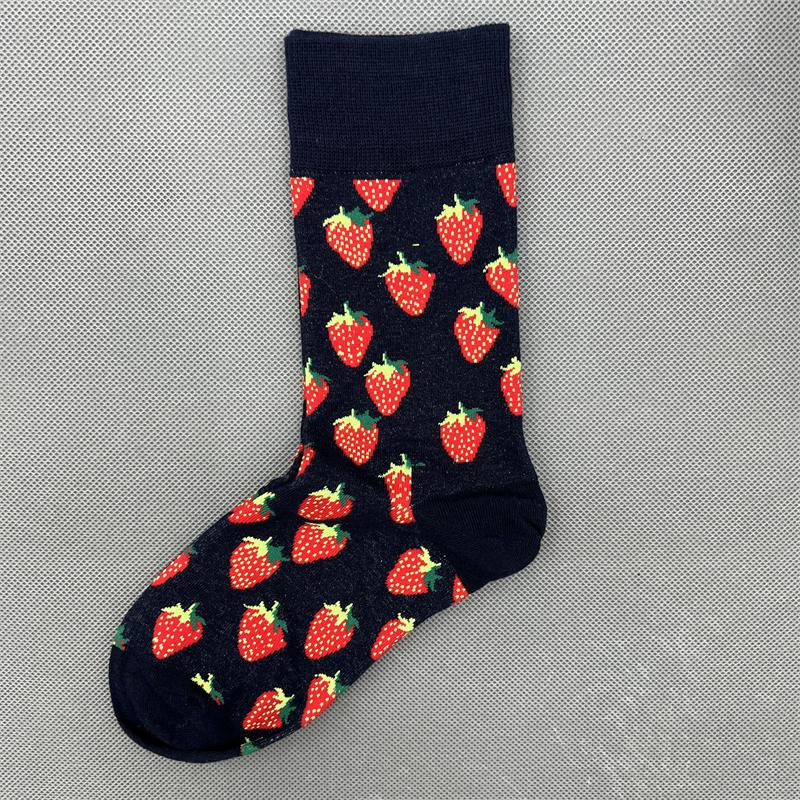 Happy Socks Women's Unisex Combed Cotton Sock Cherry Strawberry