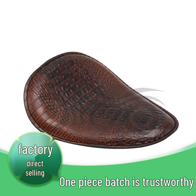 Harley Motorbike Universal Brown Crocodile Leather Grain Seat Cushion Motorcycle Seat Cushion