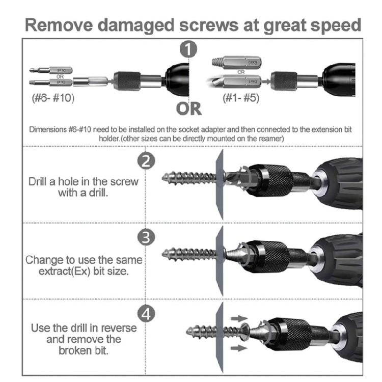 22Pcs Damaged Screw Extractor Kit Disassemble Screws Bolt Stud Slip Teeth
