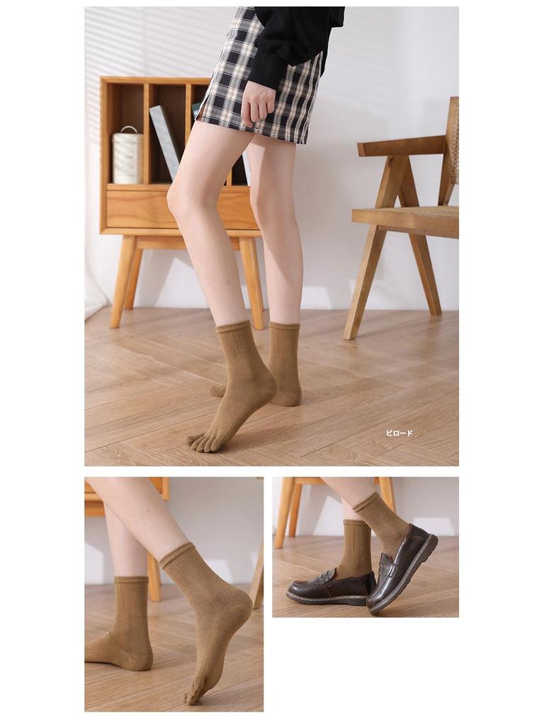 Women's Cashmere Five-Toe Socks - Thick, Warm, and Sweat-Absorbent for Autumn and Winter