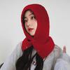 Balaclava Korean Fashion Autumn and Winter Red Knitted Hat Fashionable Warm Head Hat Wool Hat Neck Protection