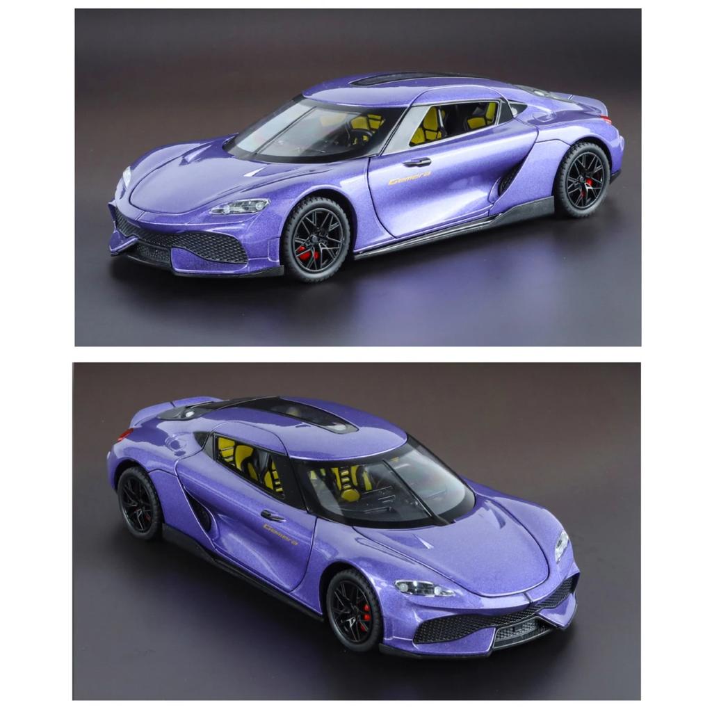 1/24 Koenigsegg Gemera GT Supersportwagen Legierung Diecast Modellauto Sound und Licht Zuhause Trendige Ornamente Exquisite Simulation Dekorative Geschenke Junge