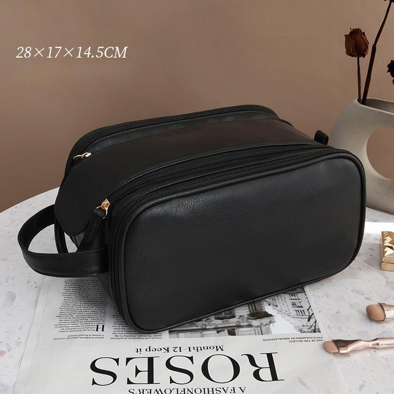 Double Zipper Waterproof Makeup Bag Large Capacity Toiletry Organizer Travel Cosmetic Pouch Portable for Women Men